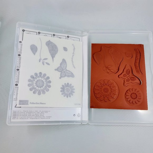 Polka Dot Pieces Rubber Cling Stamps Stampin’ Up Bird Butterfly Flower Crafts - Picture 5 of 7